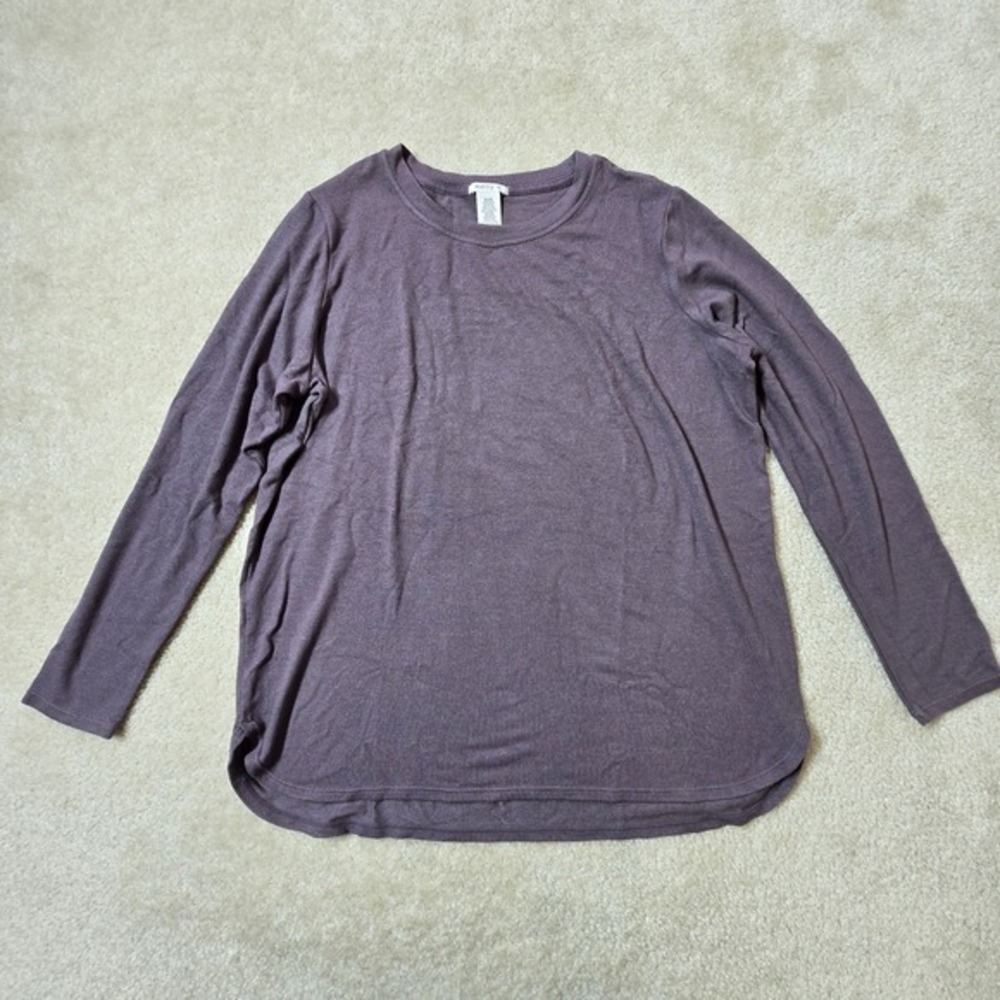 Matty M Women XXL Purple-Gray Long Sleeve Crew Neck Lightweight Sweater - Picture 3 of 5